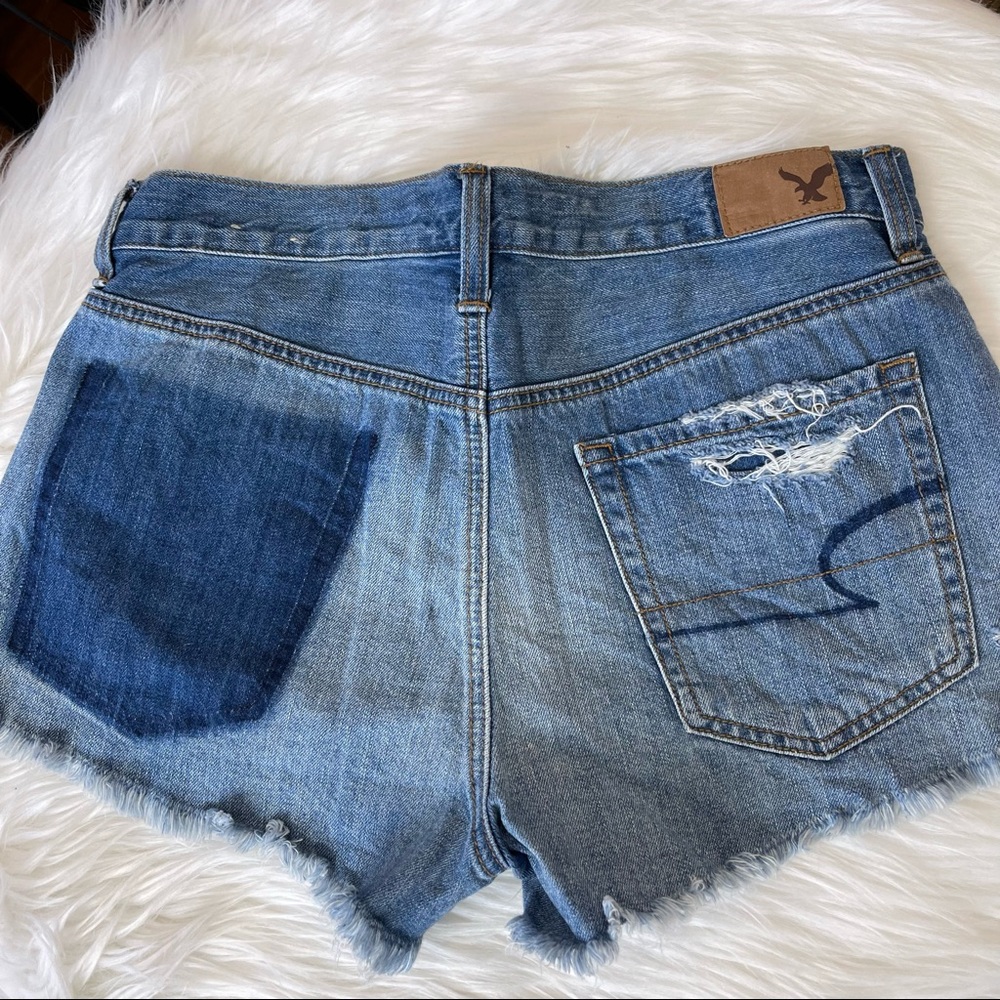 AMERICAN EAGLE OUTFITTERS FESTIVAL shorts VINTAGE HI-RISE blue denim shorts 6 - Picture 4 of 11